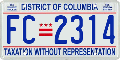 DC license plate FC2314