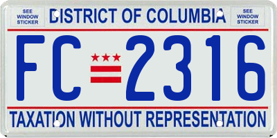 DC license plate FC2316