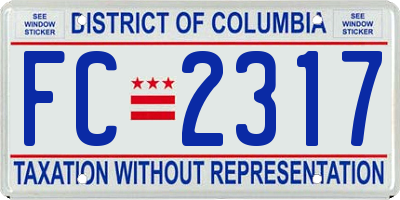 DC license plate FC2317