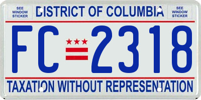 DC license plate FC2318