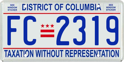 DC license plate FC2319