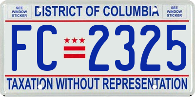 DC license plate FC2325