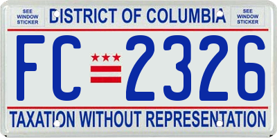 DC license plate FC2326