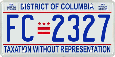 DC license plate FC2327