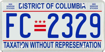 DC license plate FC2329