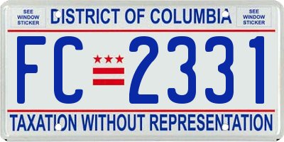 DC license plate FC2331