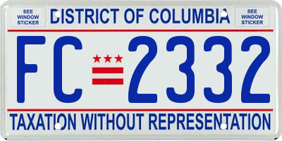 DC license plate FC2332