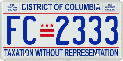 DC license plate FC2333