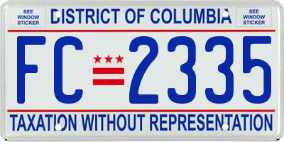 DC license plate FC2335