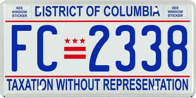 DC license plate FC2338