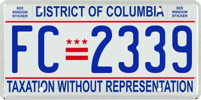 DC license plate FC2339