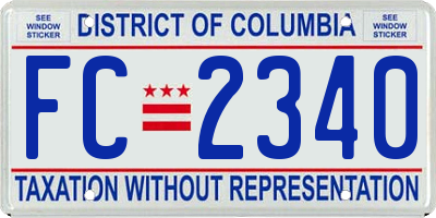 DC license plate FC2340