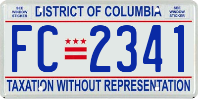 DC license plate FC2341