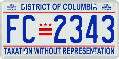 DC license plate FC2343