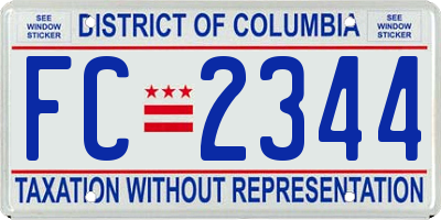 DC license plate FC2344