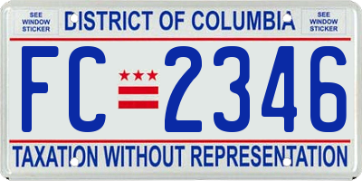 DC license plate FC2346