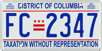 DC license plate FC2347