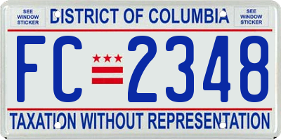 DC license plate FC2348