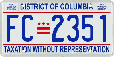 DC license plate FC2351