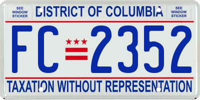 DC license plate FC2352