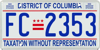 DC license plate FC2353