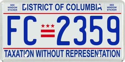 DC license plate FC2359