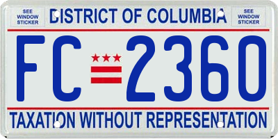 DC license plate FC2360