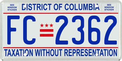 DC license plate FC2362