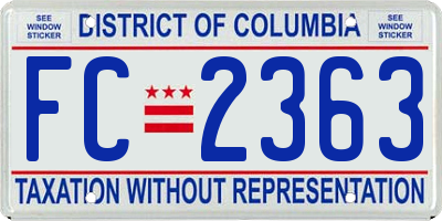 DC license plate FC2363