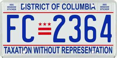 DC license plate FC2364