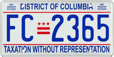 DC license plate FC2365