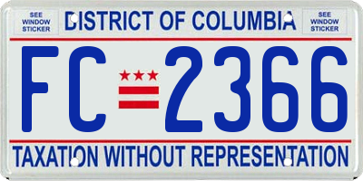 DC license plate FC2366