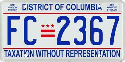 DC license plate FC2367