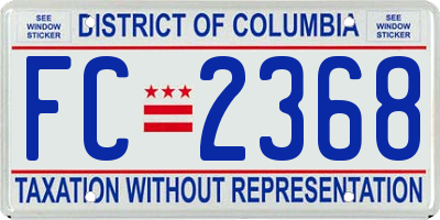 DC license plate FC2368