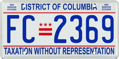 DC license plate FC2369