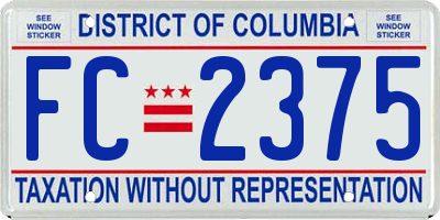 DC license plate FC2375