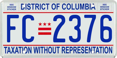 DC license plate FC2376