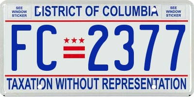 DC license plate FC2377