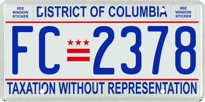 DC license plate FC2378