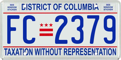 DC license plate FC2379