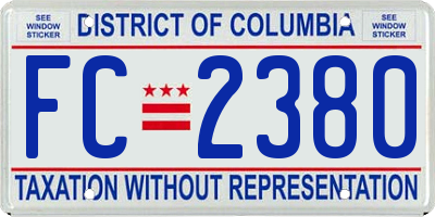 DC license plate FC2380