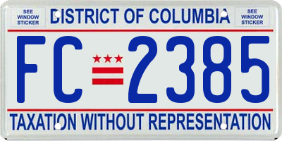 DC license plate FC2385