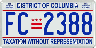 DC license plate FC2388