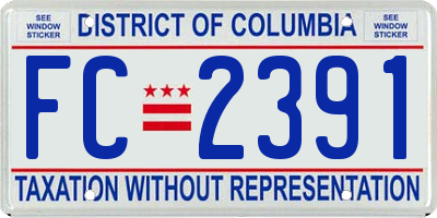 DC license plate FC2391