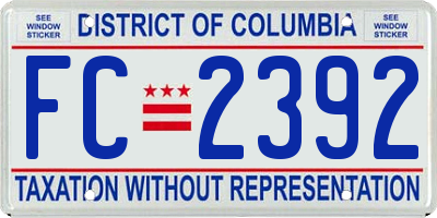 DC license plate FC2392