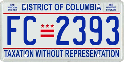 DC license plate FC2393