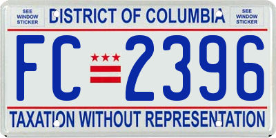 DC license plate FC2396