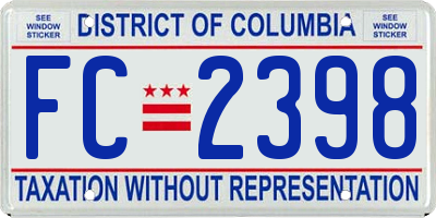 DC license plate FC2398