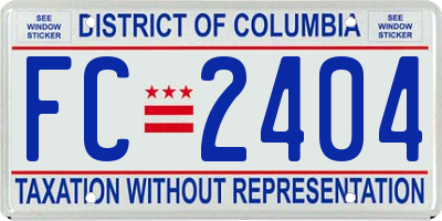 DC license plate FC2404