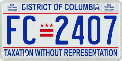 DC license plate FC2407